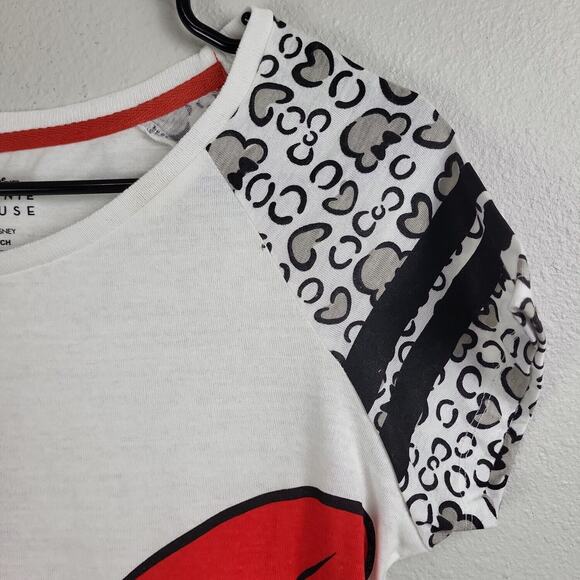 Disney‎ Womens White Minnie Mouse Short Sleeve Pullover Pajama Top Size Small - Picture 3 of 7